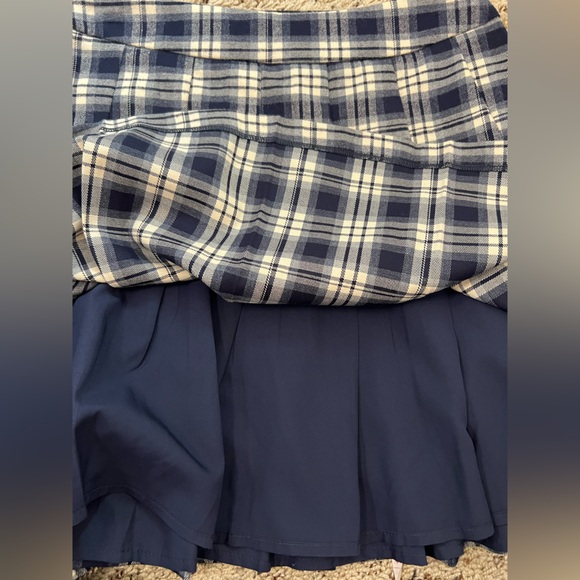 SugarLips Hillard Plaid Mini Skirt XS in Blue Combo NWT - Picture 7 of 10